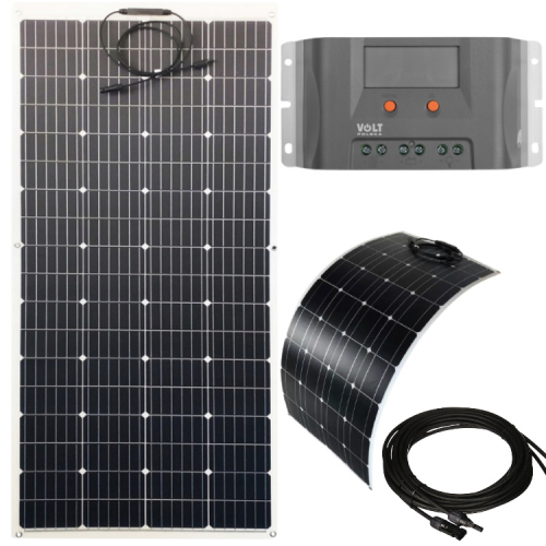 Zestaw Panel Solarny Fotowoltaiczny Elastyczny 200W FLEX Mono + Regulator 10A MPPT